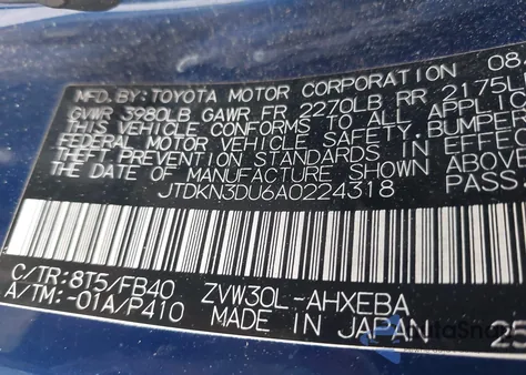 2010 Toyota Prius Ii из США, поврежденный, VIN JTDKN3DU6A0224318